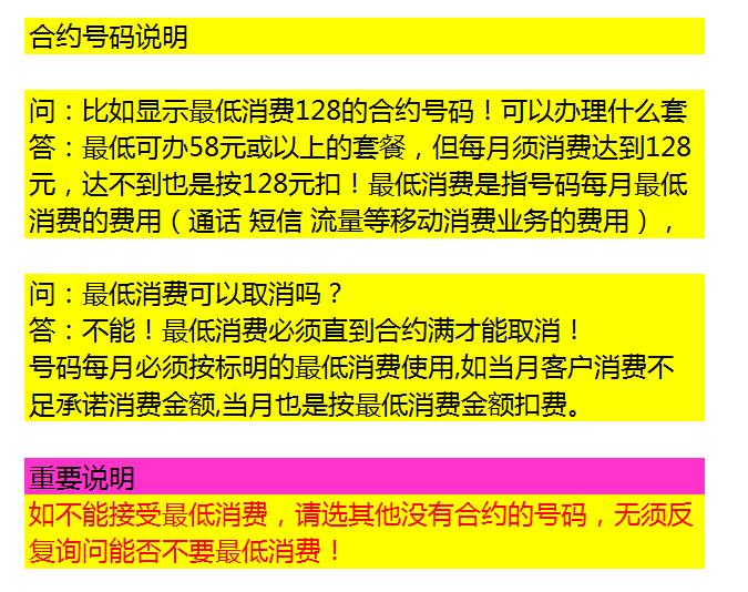 最低消费说明